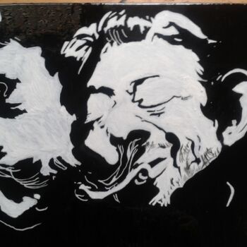 Malerei mit dem Titel "Gainsbourg" von Nelly Rouffet, Original-Kunstwerk, Acryl