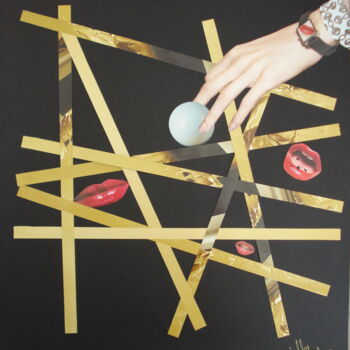 Collages titulada "Hasard" por Nelly Sanchez, Obra de arte original