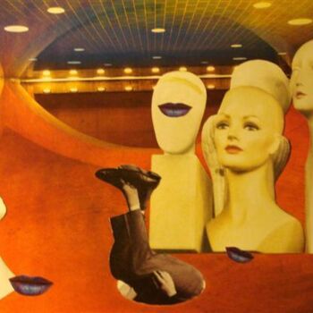 Collagen mit dem Titel "In utero" von Nelly Sanchez, Original-Kunstwerk