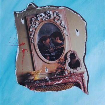 Collages intitulée "Mort d'un amour" par Nelly Sanchez, Œuvre d'art originale