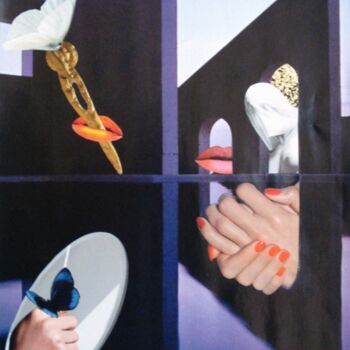 Collages getiteld "Recueillement" door Nelly Sanchez, Origineel Kunstwerk