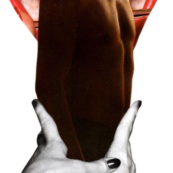 Collagen mit dem Titel "Vénus à la fourrure…" von Nelly Sanchez, Original-Kunstwerk
