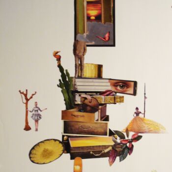 Collages getiteld "Invitation au voyage" door Nelly Sanchez, Origineel Kunstwerk