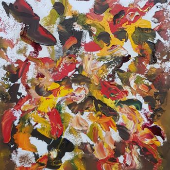 Painting titled "Bouquet" by Nelly Coudoux, Original Artwork, Oil