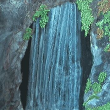 Painting titled "cascade" by Nelly Coudoux, Original Artwork, Oil