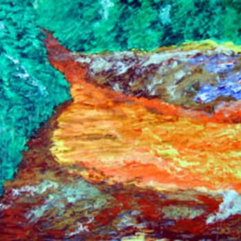 Malerei mit dem Titel "colere" von Nelly Coudoux, Original-Kunstwerk, Öl