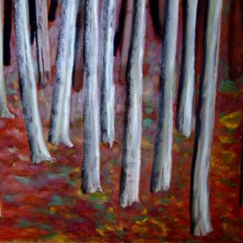 Painting titled "bois" by Nelly Coudoux, Original Artwork, Pastel