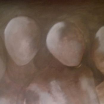 Painting titled "anonymes" by Nelly Coudoux, Original Artwork, Acrylic