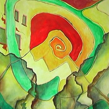 Malerei mit dem Titel "murmure" von Nelly Coudoux, Original-Kunstwerk, Öl