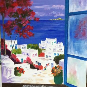 Painting titled "Crete" by Nelly Sandrin, Original Artwork, Acrylic