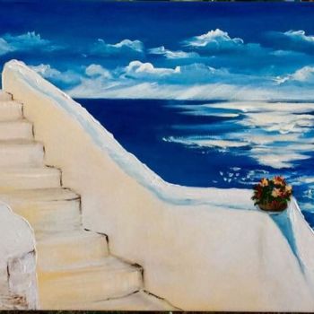 Painting titled "Rhodes" by Nelly Sandrin, Original Artwork, Acrylic