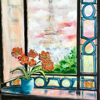 Peinture intitulée "La fenêtre" par Nelly Sandrin, Œuvre d'art originale, Acrylique