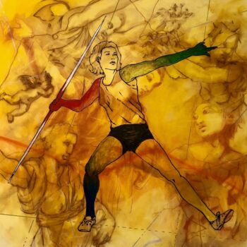 Peinture intitulée "Le souffle des anges" par Nelson Gomes Teixeira, Œuvre d'art originale, Acrylique Monté sur Châssis en b…