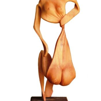 Skulptur mit dem Titel "a-prisao-do-ventre.…" von Nelson Moratto, Original-Kunstwerk, Holz