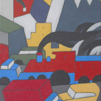 Pintura titulada "Paisaje urbano I.jpg" por Nelson San Julián, Obra de arte original, Oleo