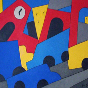 Pintura titulada "Paisaje  urbano IV.…" por Nelson San Julián, Obra de arte original, Oleo