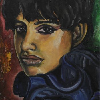 Painting titled "Femme Orientale" by Nelsón Cabán, Original Artwork, Oil