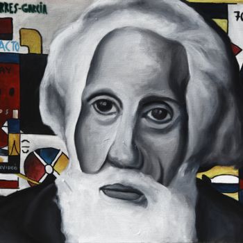 Painting titled "Joaquín Torres Garc…" by Nelsón Cabán, Original Artwork, Acrylic