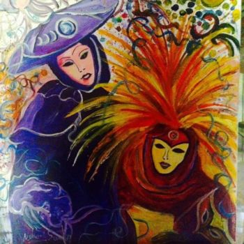Pittura intitolato "Carnaval" da Nelson Santos, Opera d'arte originale, Acrilico