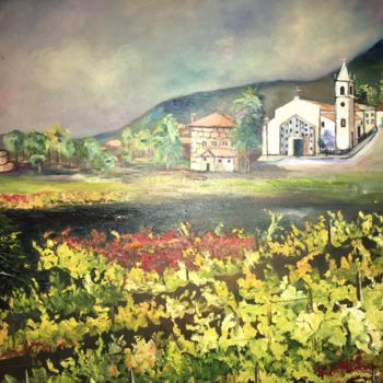 Painting titled "Aguieira,a vinha e…" by Nelson Santos, Original Artwork, Acrylic