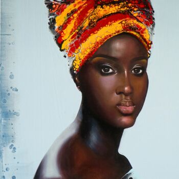 Painting titled "FACE OF COLOR" by Nelu Gradeanu, Original Artwork, Oil Mounted on Wood Panel