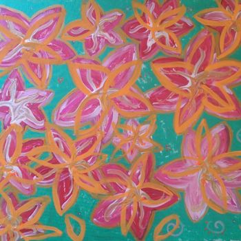 Pintura intitulada "Flores de agosto" por Nely Szableski, Obras de arte originais