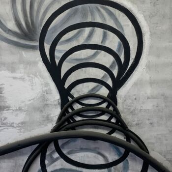 Painting titled "Verwirbelt 12" by Nema Seidel, Original Artwork, Acrylic Mounted on Other rigid panel