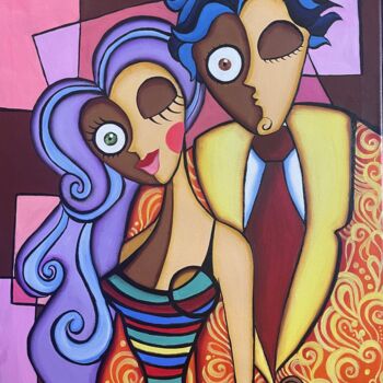 Pintura titulada "Los amantes" por Nemesis Seoane, Obra de arte original, Acrílico