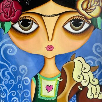 "Frida" başlıklı Tablo Nemesis Seoane tarafından, Orijinal sanat, Akrilik