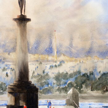 Painting titled "The winds are still…" by Nenad Kojić, Original Artwork, Watercolor