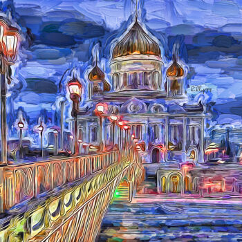Arts numériques intitulée "Moscow brush paint" par Nenad Vasic Kiklop99, Œuvre d'art originale, Peinture numérique
