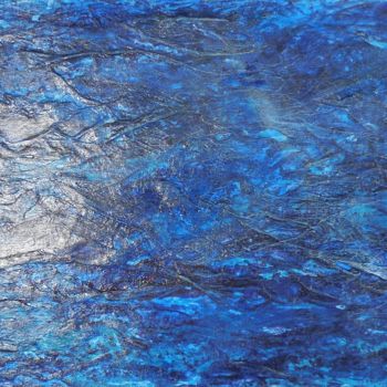 Painting titled "Grande bleue argent…" by Nenuphar Plastic, Original Artwork, Acrylic