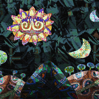 Textielkunst getiteld "" Medianoche Wayuun…" door Nilson Eric Gonzalez Castro, Origineel Kunstwerk, Acryl