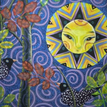 Painting titled "Wayuu Sun" by Nilson Eric Gonzalez Castro, Original Artwork, Acrylic