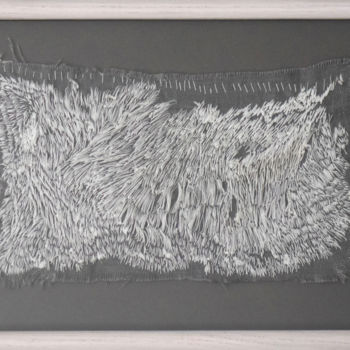 Sztuka tkaniny zatytułowany „Edging 7032019” autorstwa Neringa Dastoor, Oryginalna praca, Haft Zamontowany na Karton
