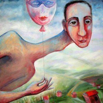 Schilderij getiteld "LOVE" door Nesis Elisheva (Eli7), Origineel Kunstwerk, Acryl