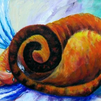 Painting titled "TAIL MEDITATION" by Nesis Elisheva (Eli7), Original Artwork, Acrylic