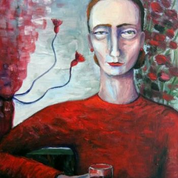 绘画 标题为“RED WINE LOVER” 由Nesis Elisheva (Eli7), 原创艺术品, 丙烯