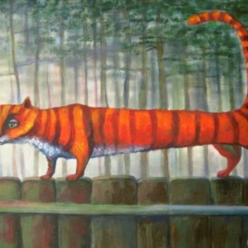 Pintura intitulada "CAT OF THE MARCH" por Nesis Elisheva (Eli7), Obras de arte originais, Acrílico