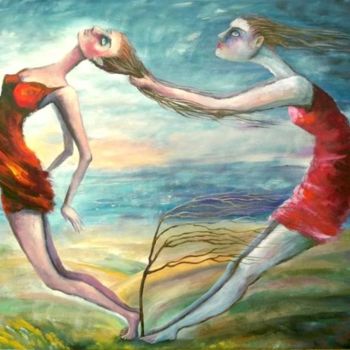 Painting titled "WIND OF TIME" by Nesis Elisheva (Eli7), Original Artwork, Acrylic