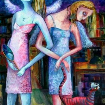 Картина под названием "ANGELS OF ZODIAC. G…" - Nesis Elisheva (Eli7), Подлинное произведение искусства, Акрил