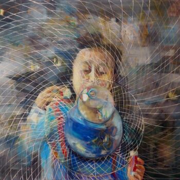 Painting titled "“ Breathe” oil pain…" by Nesrin Yılmaz, Original Artwork, Oil