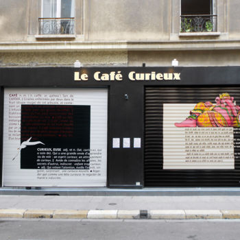 Peinture intitulée "DEVANTURE CAFE CURI…" par Nessé, Œuvre d'art originale, Acrylique
