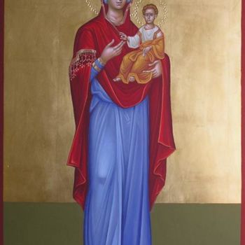 Painting titled "Mother of God" by Nestor Patialiakas, Original Artwork