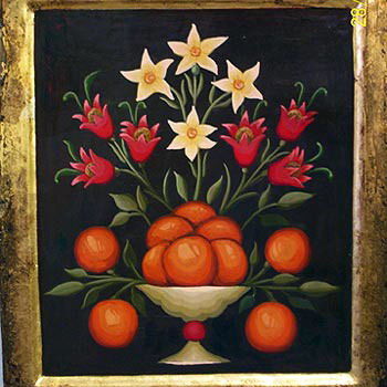 Painting titled "Fruits and Flowers" by Nestor Patialiakas, Original Artwork