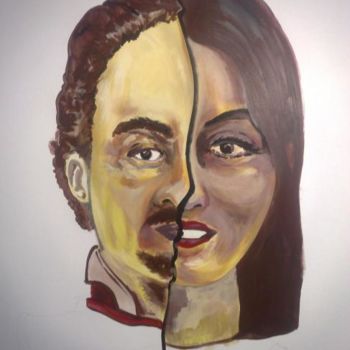 Pintura titulada "hombre mujer" por Nestor Nis, Obra de arte original