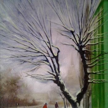 Peinture intitulée "ветвистый тополь" par Gennadii Nesterov, Œuvre d'art originale, Huile Monté sur Châssis en bois