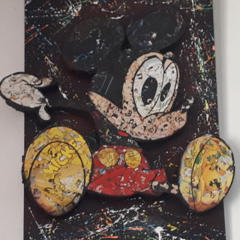 Pintura titulada "Mickey 3D" por Vince, Obra de arte original, Pintura al aerosol