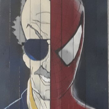 Картина под названием "Spiderman Versus St…" - Vince, Подлинное произведение искусства, Рисунок распылителем краски