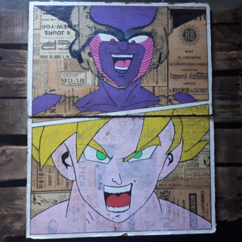 Картина под названием "Dragon ball" - Vince, Подлинное произведение искусства, Рисунок распылителем краски